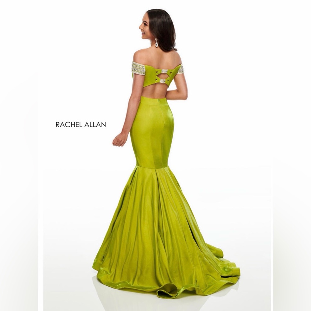 Rachel Allan Vibrant Lime Gown - Picture 4 of 4